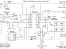 Figure 3. Circuit diagram and keyer parts list:
B1, B2 AA size batteries in series connected holder.
C1, C2 0.1 F, 25 V ceramic capacitor.
C3-C6 0.01 F, 25 V ceramic capacitor.
C7 0.001 F, 25 V ceramic capacitor.
C8 100 pF, 25 V ceramic capacitor.
D1, D2 1S1588 diodes.
FB1-3 FB-101 ferrite bead.
Tr1 2N7000 field effect transistor.
R1 100 ohm 1/4 W carbon or composition resistor.
R2, R5 4700 ohm 1/4 W carbon or composition resistor.
R3 100,000 ohm 1/4 W carbon or composition resistor.
R4, R6, R7 10,000 ohm 1/4 W carbon or composition resistor.
R8/VR2 1000 ohm 1/4 W carbon or composition audio taper potentiometer.
R9/VR1 50,000 ohm 1/4 W carbon or composition linear taper potentiometer.
U1 16F819 PIC processor with authors firmware.
U2 24LC64 EEPROM (switch matrix IC).