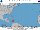 The National Hurricane Center is issuing advisories on Tropical
Storm Melissa, located over the central Caribbean Sea (photo credit, National Oceanic and Atmospheric Administration).